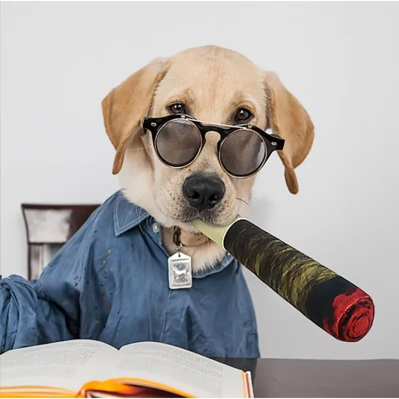 Comically Large Squeaky Chewable Cigar Toy for Pets